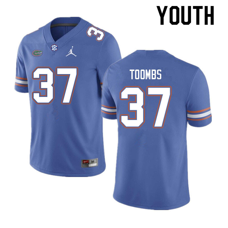 Youth #37 Javion Toombs Florida Gators College Football Jerseys Sale-Royal - Click Image to Close